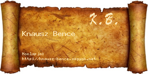Knausz Bence névjegykártya